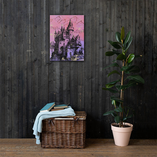 Castle Sigil fantasy canvas wall art 18x24 — luminous gothic castle towers mythology and legend — Stitch and Sigil