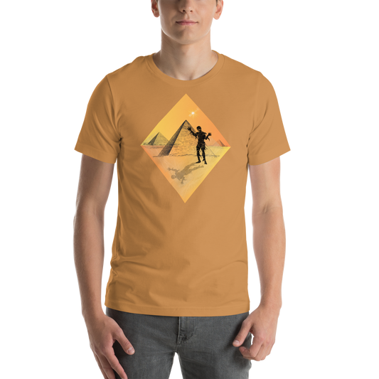 The Mummy In the Shadow of the Pyramids horror graphic tee — mummy design on toast — Stitch and Sigil