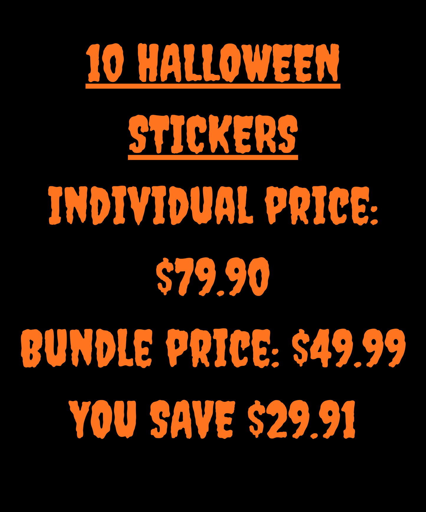 Halloween Sticker Pack — 10 Vinyl Stickers | Stitch & Sigil