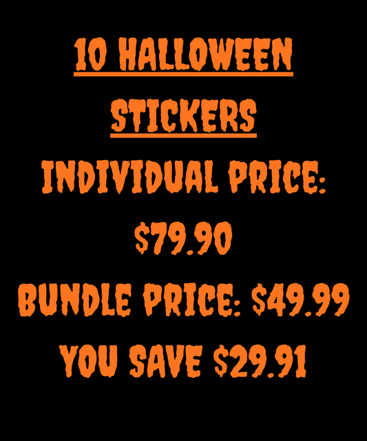 Halloween Sticker Pack — 10 Vinyl Stickers | Stitch & Sigil