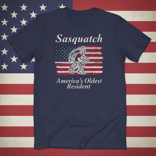 Sasquatch — America's Oldest Resident Unisex Graphic Tee