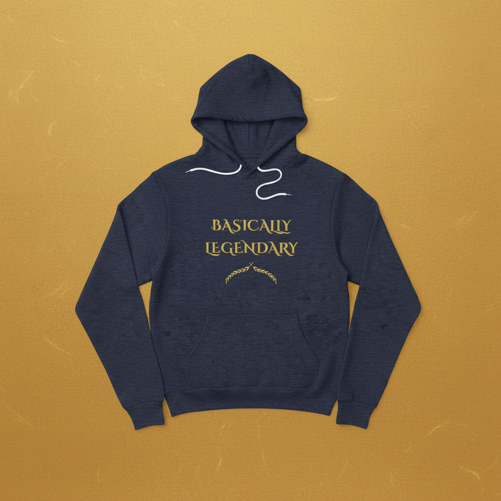 basically legendary heather navy hoodie