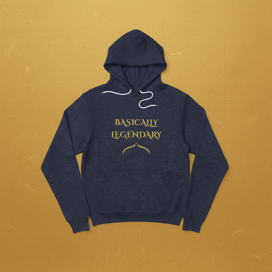 basically legendary heather navy hoodie