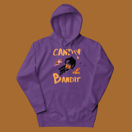 candy bandit purple hoodie flat mockup