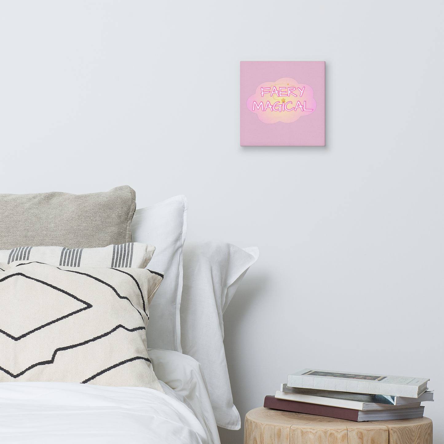 Faery Magical sigil canvas wall art 10x10 — enchanted faery symbol in soft ethereal light — Stitch and Sigil