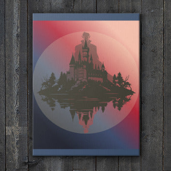 Crimson Castle Canvas Wall Art 18"x24"