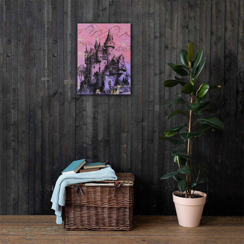 Castle Sigil fantasy canvas wall art 18x24 — luminous gothic castle towers mythology and legend — Stitch and Sigil