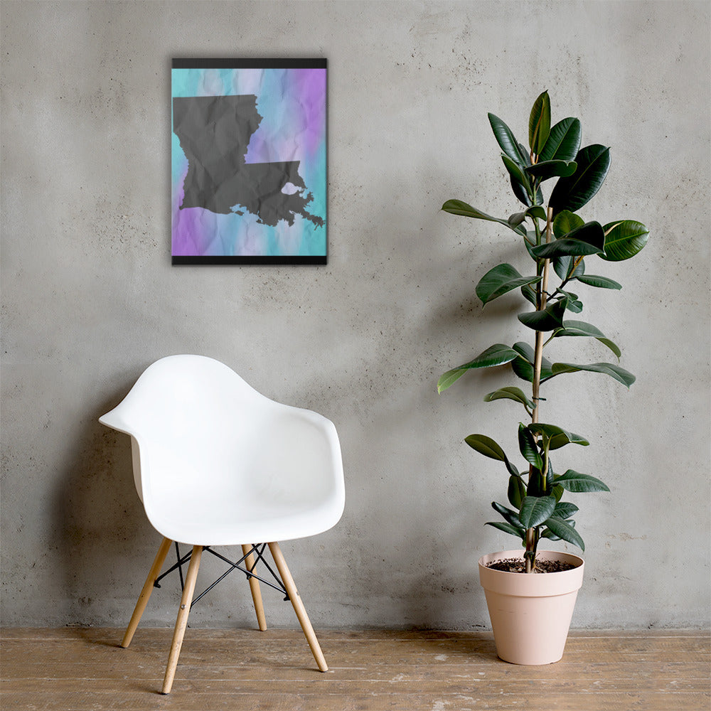 The Boot Louisiana canvas wall art lifestyle display — bayou state sigil art in home interior — Stitch and Sigil