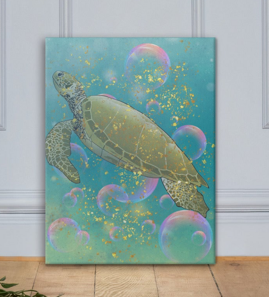 Sea Turtle Sigil Canvas Wall Art 18"x24"