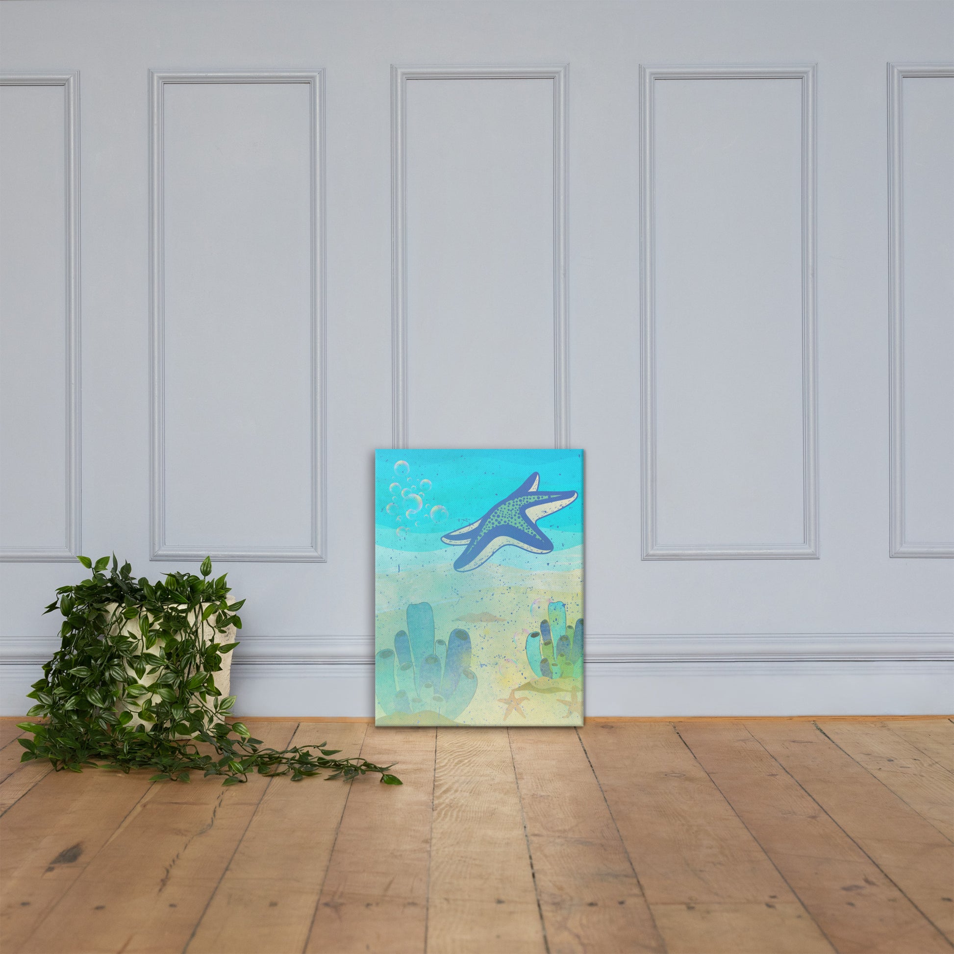 Starfish Sigil canvas wall art — patient and enduring starfish symbol in gentle ocean light — Stitch and Sigil