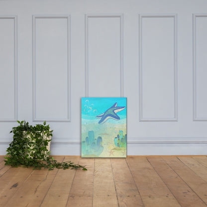 Starfish Sigil canvas wall art — patient and enduring starfish symbol in gentle ocean light — Stitch and Sigil