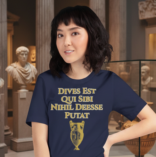 Rich Are They Who Think They Lack Nothing - Dives Est Qui Sibi Nihil Deesse Putat - Unisex Graphic Tee