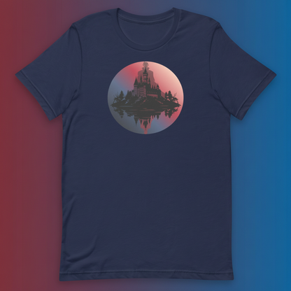 dracula_castle_navy_tee_flat mockup