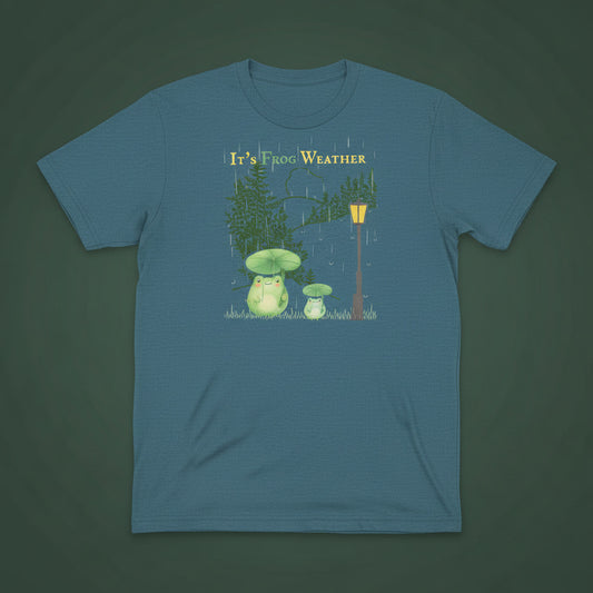  its frog weather tee flat mockup