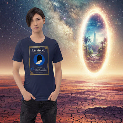 Liminal Lost Lexicon rare word graphic tee — threshold word manuscript design lifestyle mockup — Stitch and Sigil