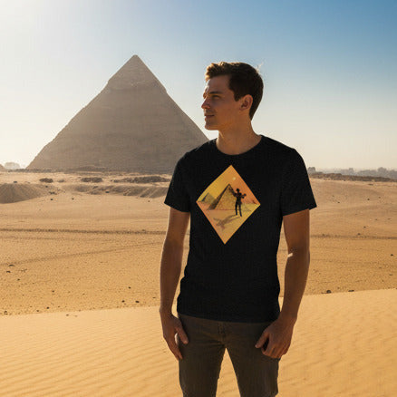 The Mummy In the Shadow of the Pyramids Legends in Shadow graphic tee — horror design lifestyle mockup — Stitch and Sigil