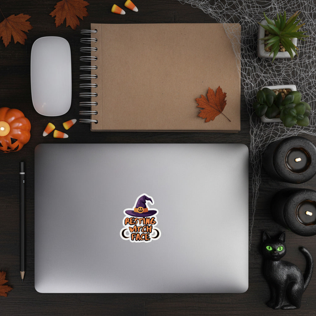 resting witch face sticker