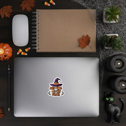 resting witch face sticker