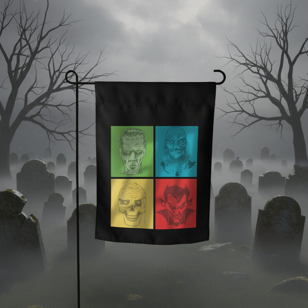 shot in the dark group black garden flag