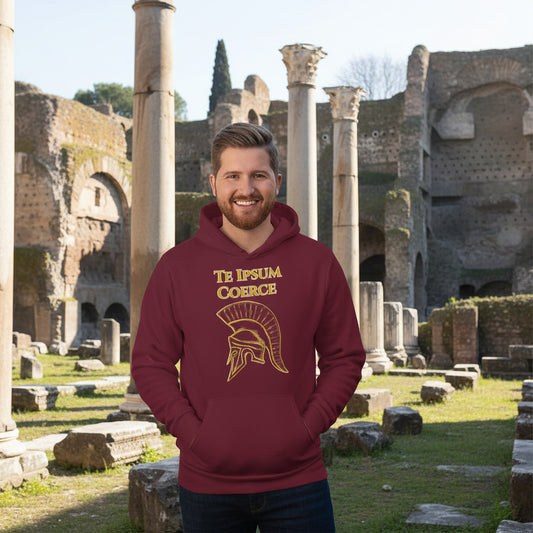 man wearing te ipsum coerce hoodie