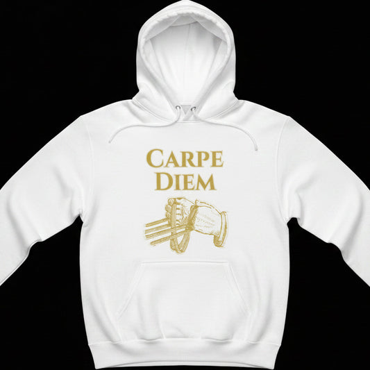 white hoodie carpe diem flat mockup