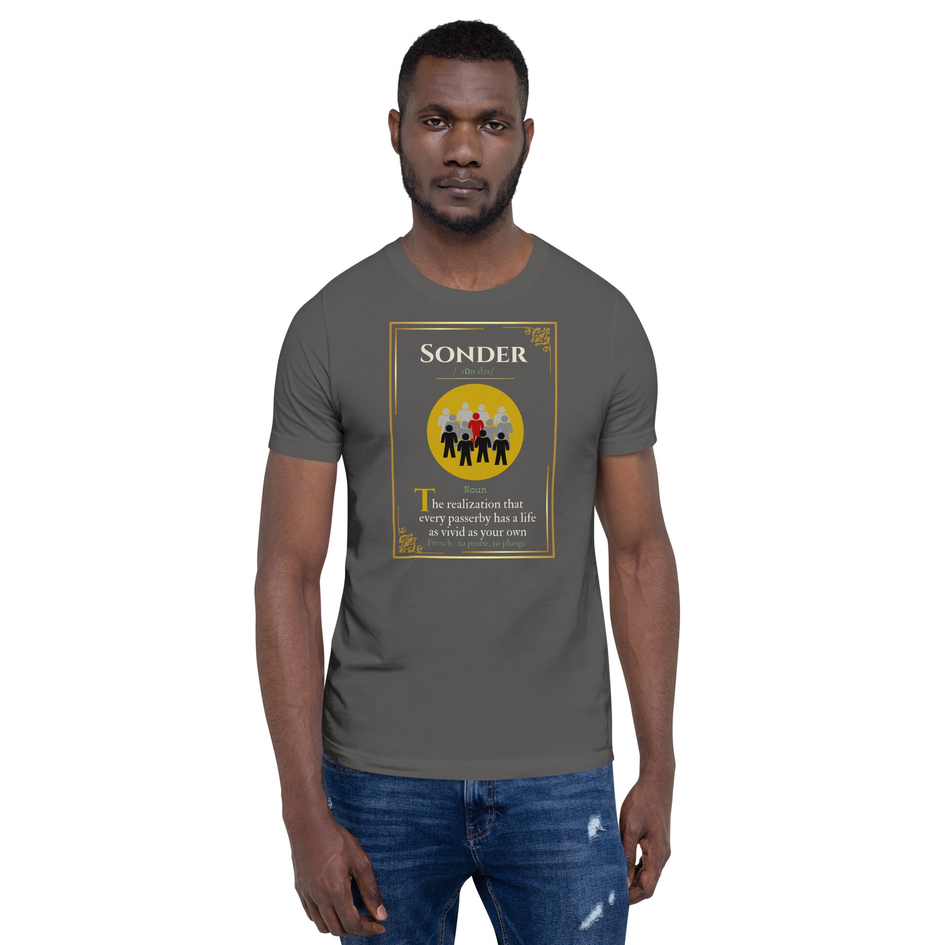 Sonder Lost Lexicon rare word graphic tee — word manuscript design on asphalt — Stitch and Sigil