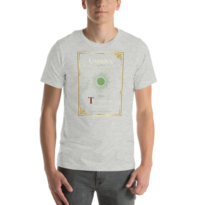 Umbra Lost Lexicon rare word graphic tee — Latin word art design on athletic heather — Stitch and Sigil