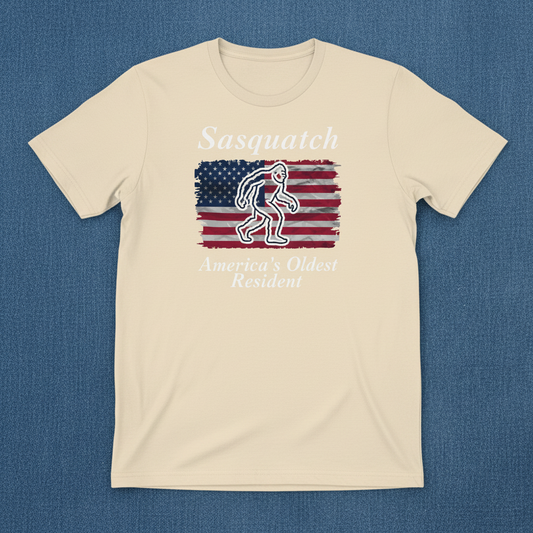 Sasquatch — America's Oldest Resident Unisex Graphic Tee