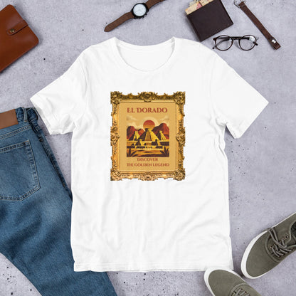 El Dorado Lost City of Gold mythology graphic tee — lost city explorer design on white — Stitch and Sigil