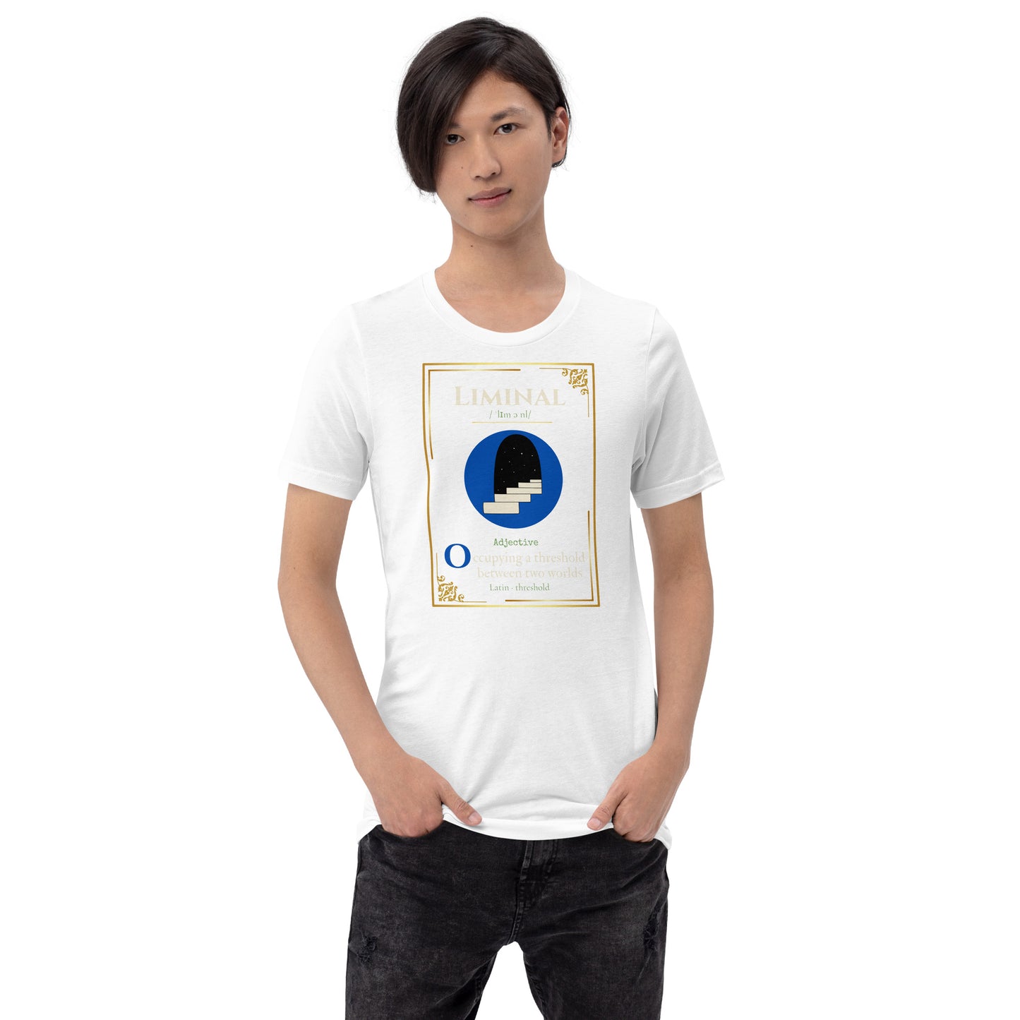 Liminal Lost Lexicon rare word graphic tee — between worlds word design on white — Stitch and Sigil